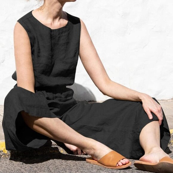 Loose Fitting Wide Leg Smoke & Ashes Jumpsuit - Picture 2 of 4